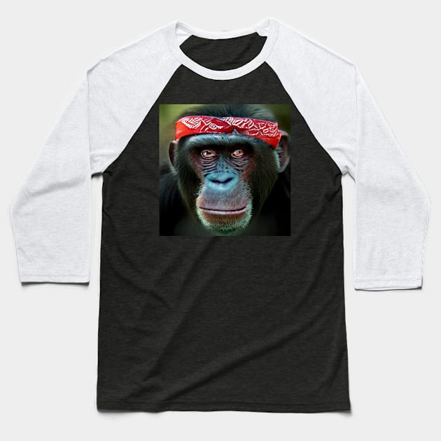 Funny cheeky chimps bored monkey ape Baseball T-Shirt by PlanetMonkey